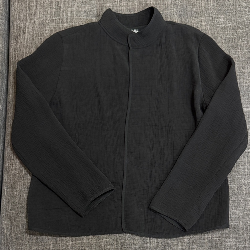 Eileen Fisher Textured Silk Blend Jacket – Black | Size S